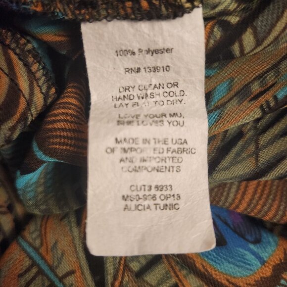 Show Me Your Mumu Green Peacock Printed Button-Down Blouse Size XS - Picture 9 of 9